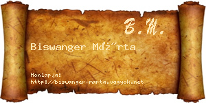 Biswanger Márta névjegykártya